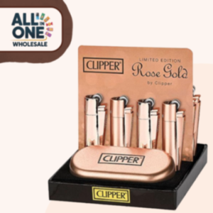 Clipper Lighters Hot Stamp Metal Gift Leaves Rose Gold – 12pk