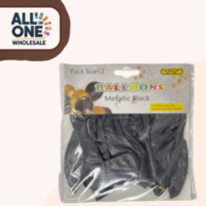 GSD Black 12″ Metallic Balloons – 12pk