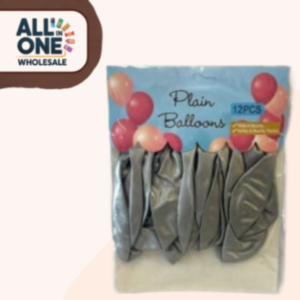 Plain Balloon Silver (12 Pack)