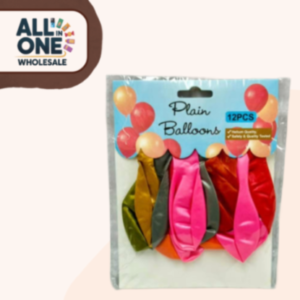 Plain Balloon Assorted (12 Pack)