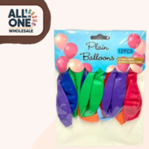 Plain Balloon Assorted (12 Pack)