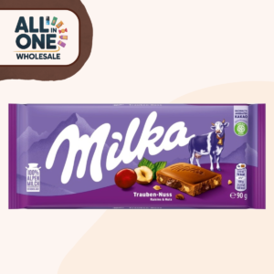 Milka Raisin and Nut Chocolate 90g (23 Pieces)