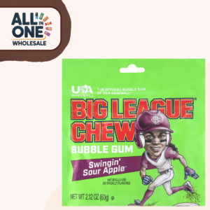 Big League Chew Bubble Gum Swingin’ Sour Apple (12x60g USA Pack)