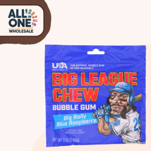 Big League Chew Bubble Gum Big Rally Blue Raspberry (12x60g USA Pack)